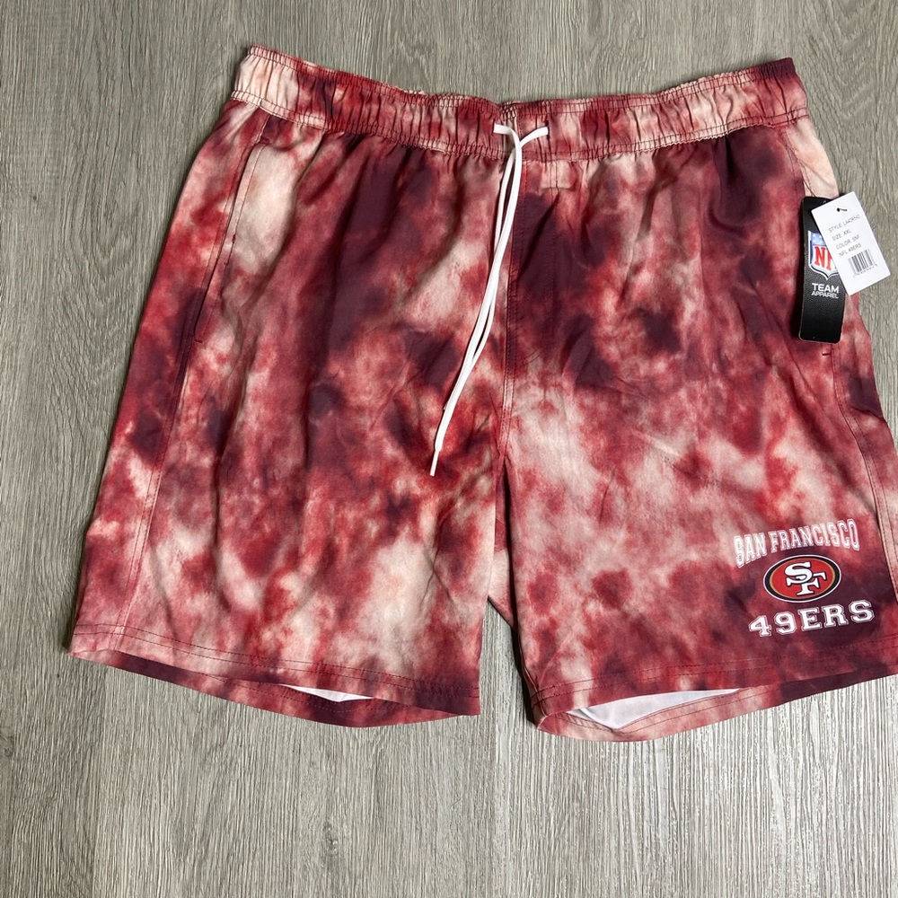 San Francisco 49ers Lined Swim Shorts Mens Size XXLarge Burgundy NFL Football
